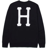 Huf Essentials Classic H Crew - Black