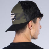 Stay Strong Icône Stripe Mesh Snapback - noir / olive