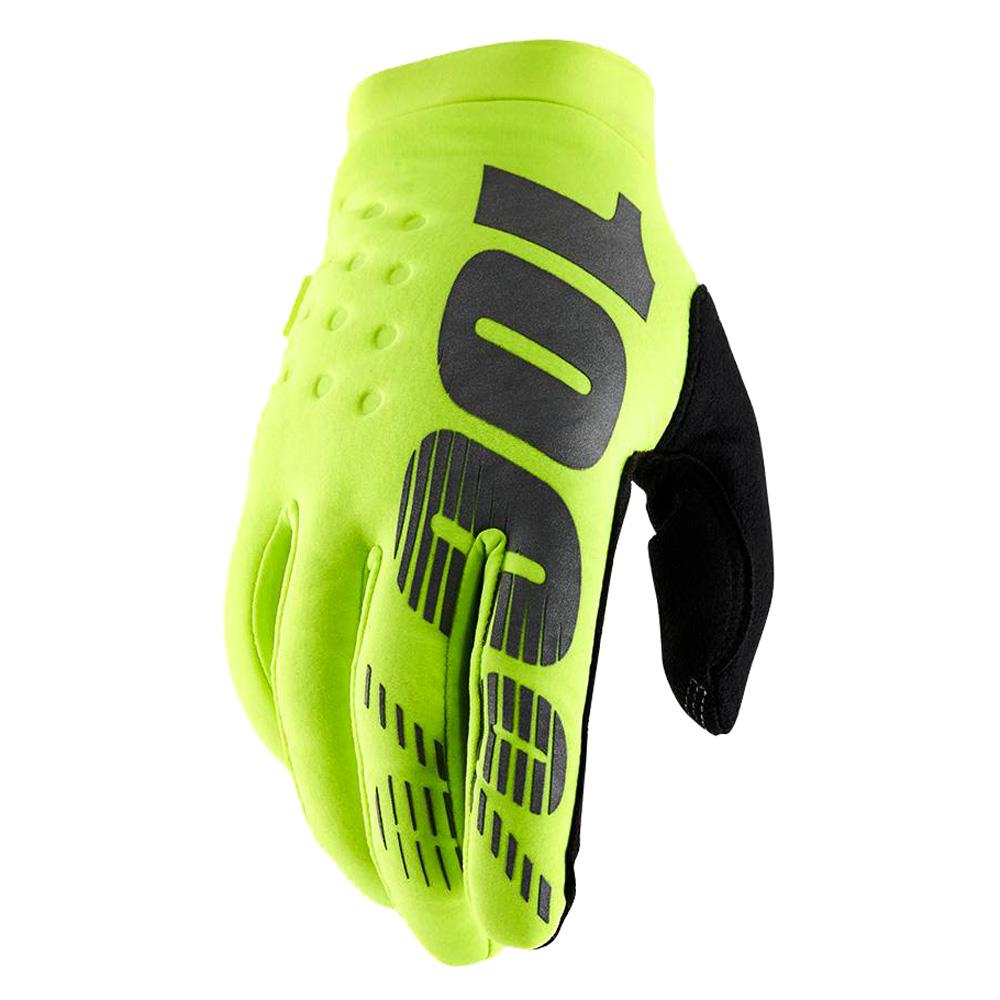 100% Brisker Race Handschuhe - Fluo Gelb