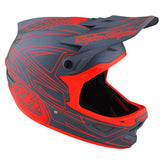Casco da gara in fiberlite Troy Lee D3 - Spiderstripe Grey/Red