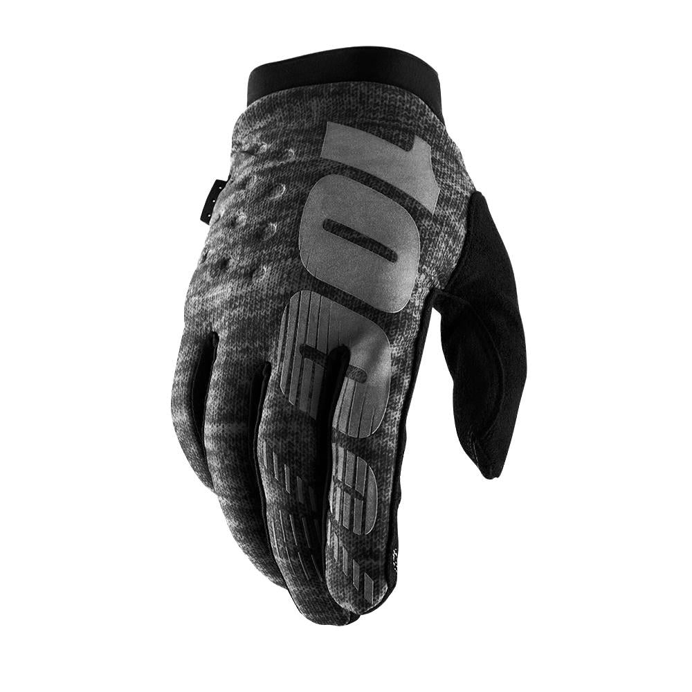 100% Brisker Race Handschuhe - Schwarz/Grau