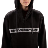 Stay Strong Cut Stripe 1/4 Zip Hoodie - Black/Grey