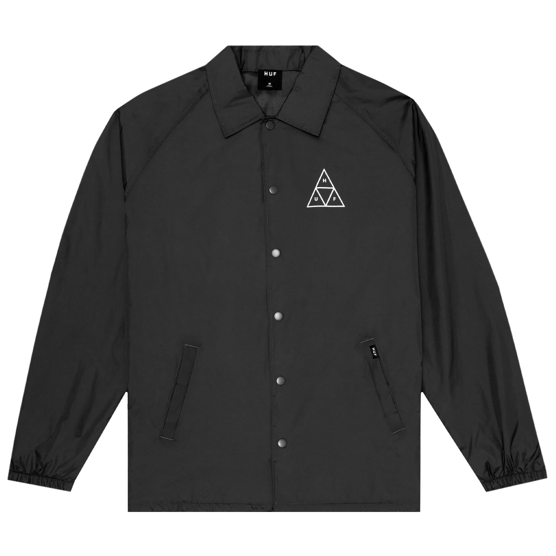 HUF Essentials Triple Dreieck Coaches Jacke - Schwarz