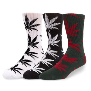 HUF Essentials Plantlife Socken 3 -PK - Schwarz/Weiß/Rot