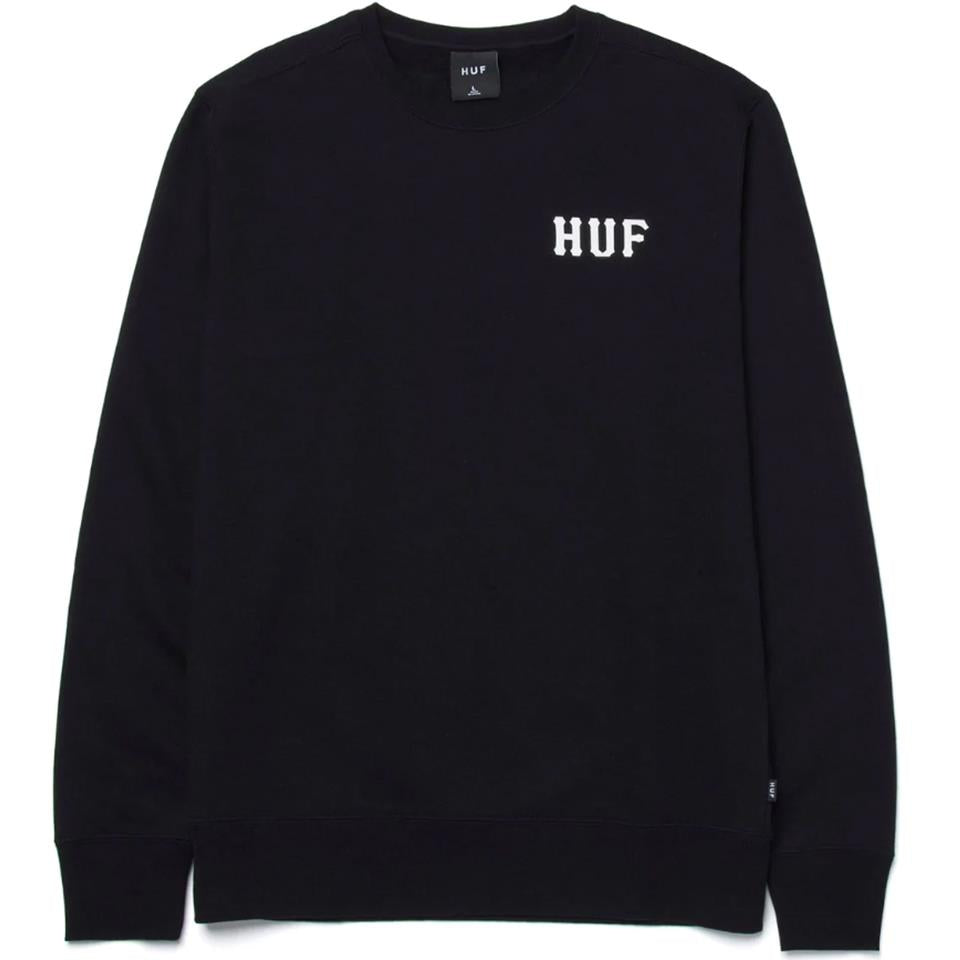 HUF Essentials Classic H Crew - Schwarz