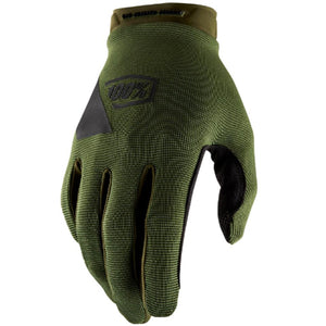 Guantes de carrera 100% Ridecamp - Ejército verde/negro