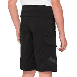 100% Ridecamp Youth Rennen Shorts - Schwarz