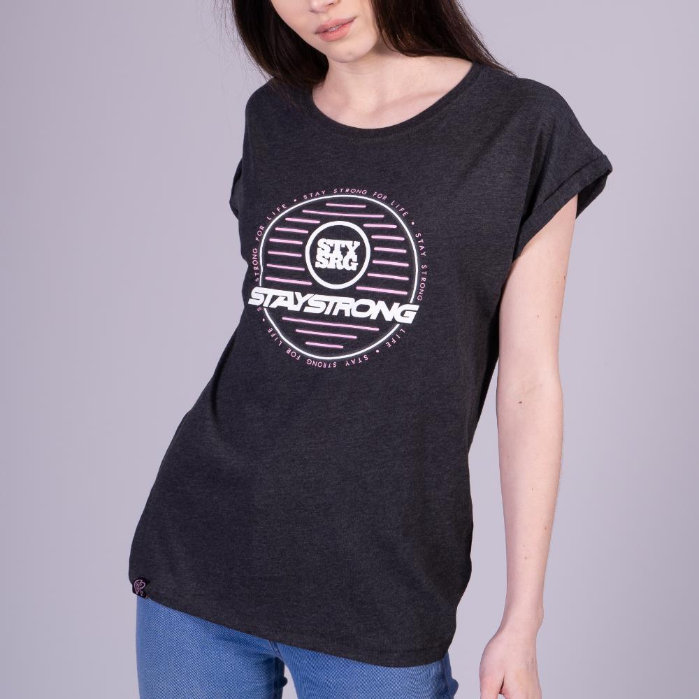 Stay Strong Womens T -Shirt von Neon Circle - Holzkohle