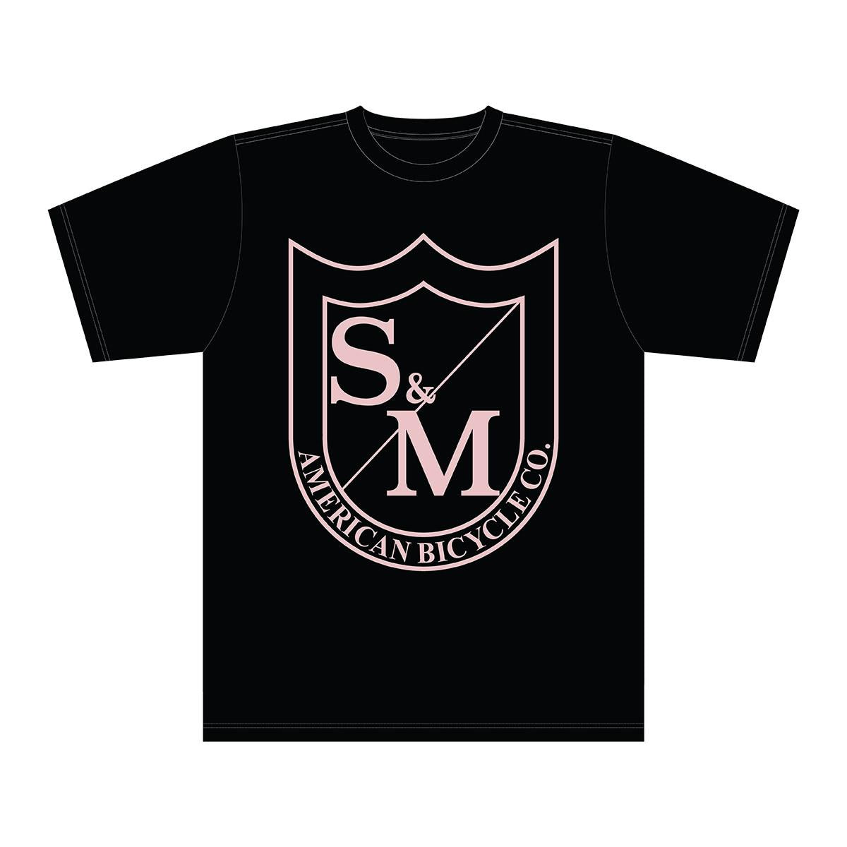 S&M Big Shield T -Shirt - Pink auf Schwarz