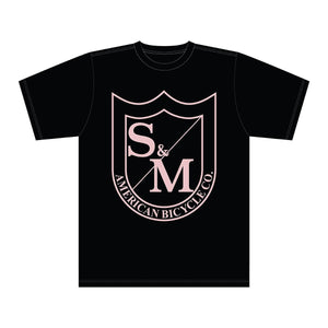 S&M Big Shield T -Shirt - Pink auf Schwarz