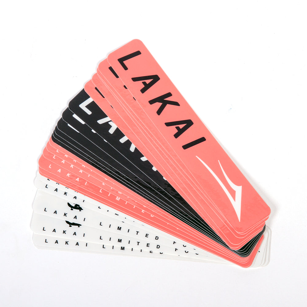 Lakai Large Assorted Bar Decal Sticker Pack - Pink/Black/White (24 Pack)