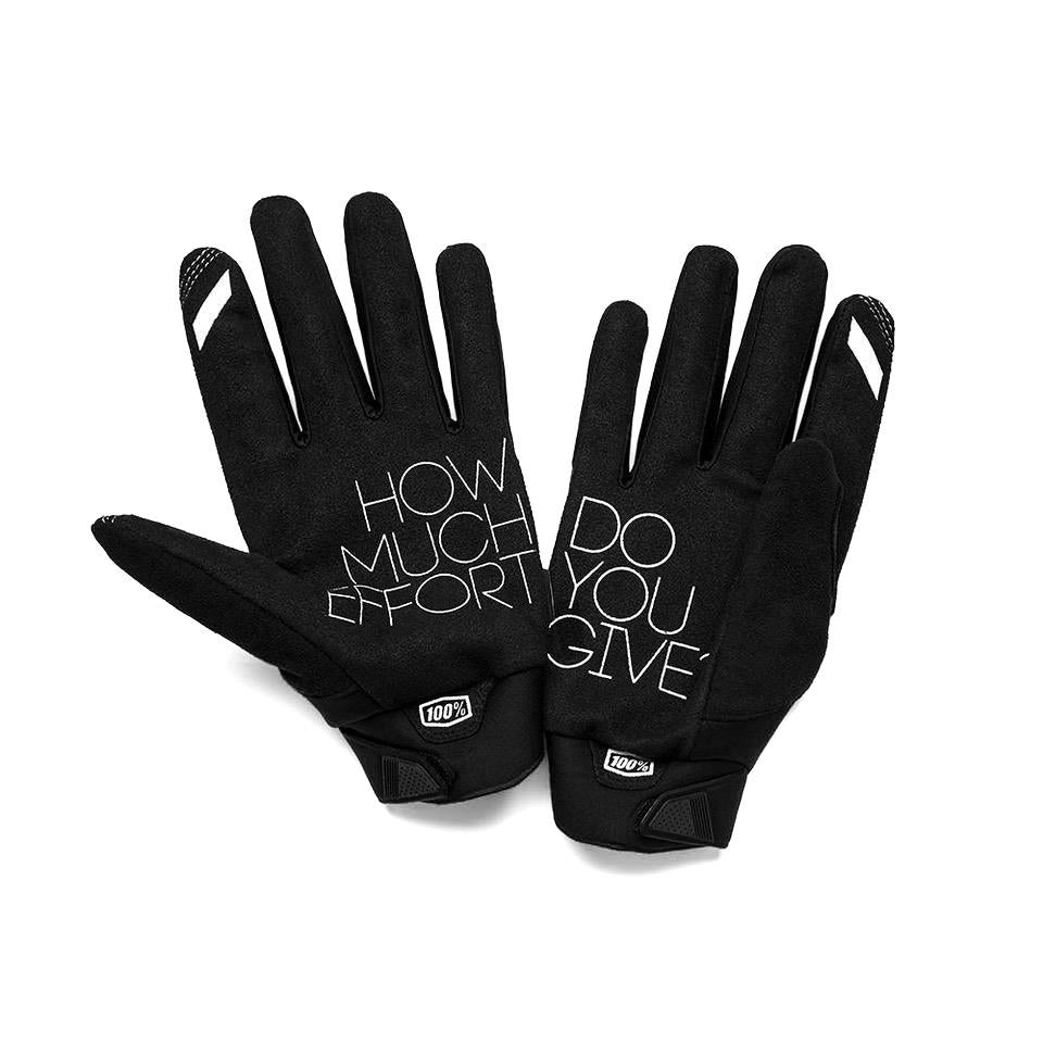 100% Brisker Race Handschuhe - Schwarz/Grau