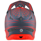 Casco da gara in fiberlite Troy Lee D3 - Spiderstripe Grey/Red