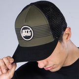Stay Strong Icône Stripe Mesh Snapback - noir / olive