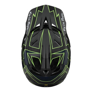 Troy Lee D4 Carbon Race Helm - Graph Grau/Grün