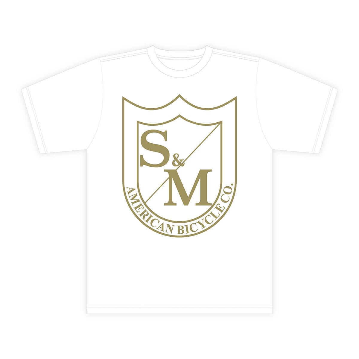 S&M Big Shield T -Shirt - Khaki auf Weiß