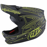 Casco da gara in fiberlite Troy Lee D3 - Spiderstripe grigio/giallo