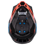 100% Flugzeug 2 Rennhelm - Kohlenstoffstahlblau/Neonrot