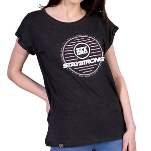 Stay Strong Womens T -Shirt von Neon Circle - Holzkohle