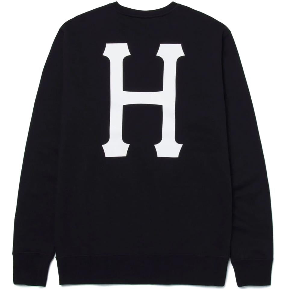 HUF Essentials Classic H Crew - Schwarz