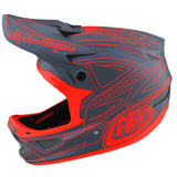 Casco da gara in fiberlite Troy Lee D3 - Spiderstripe Grey/Red