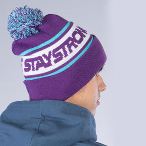 Stay Strong Bobble Beanie - Purple